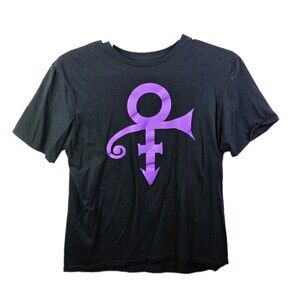 Prince "Purple One Logo" Unisex Large Black Short Sleeve T-Shirt  RN93846